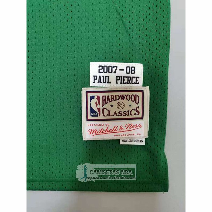Camiseta Boston Celtics Paul Pierce NO 34 Mitchell & Ness 2007-08 Verde